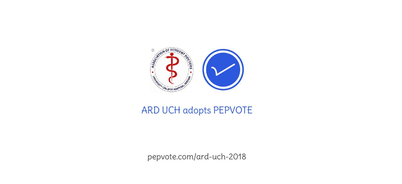 ARD UCH and Pepvote logos on the original election announcement