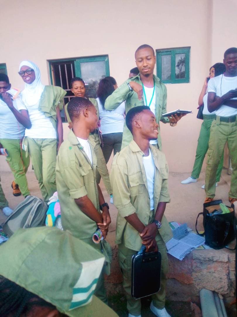 NYSC members in uniform at the Ado Ekiti election